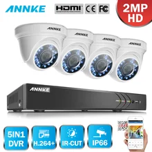 ANNKE 4CH Security Camera System HD 3MP 5in1 H.264+ DVR 4PCS 2MP 1080P HD Outdoor Indoor Weatherproof Dome Camera Auto IR Cut