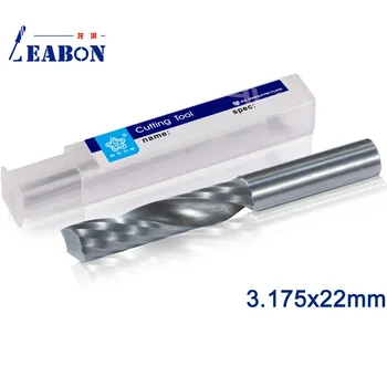 

LEABON ORUID 10pcs 3.175x22mm Single Flute CNC Router Bits One Flute Spiral End Mills Carbide Milling Cutter for woodworking