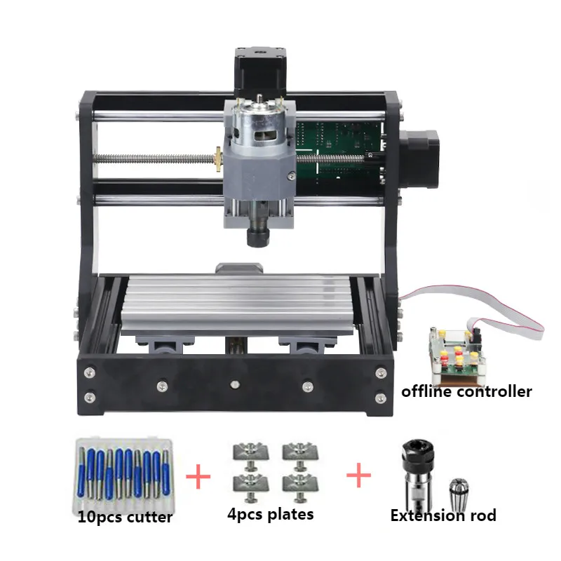 CNC 1610 Pro GRBL управление Diy Мини ЧПУ машина, 3 оси pcb фрезерный станок, древесины маршрутизатор лазерной гравировки, с автономным контроллером - Цвет: 1610 Pro no laser