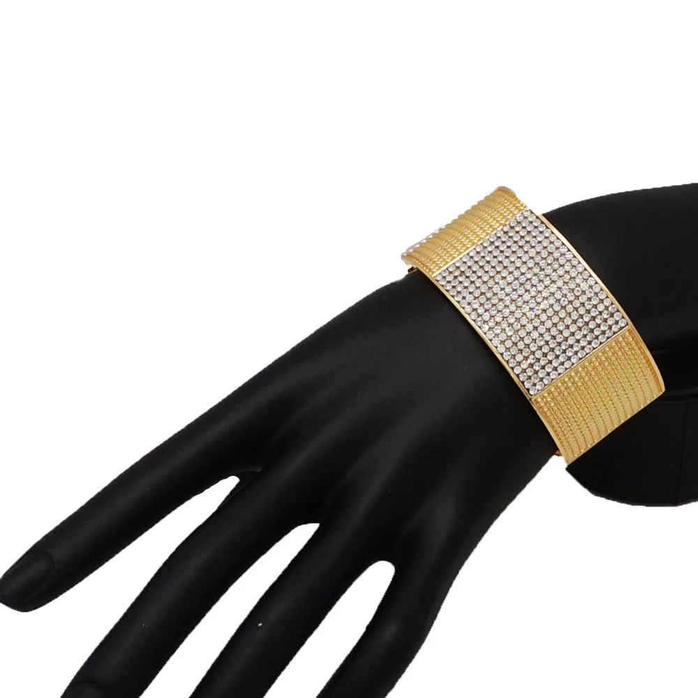 Дизайн Африканский женский браслет с покрытием из платинового золота подарок свадьба хороший браслет с камнем и бисером - Окраска металла: Светло-желтый, золотистый цвет