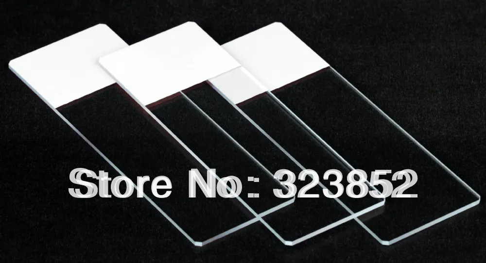 

Microscope Slide Beveled Edges White Frosted One End One Side 45 degree Clipped Corners Microslides W/O tissue paper 50pcs.