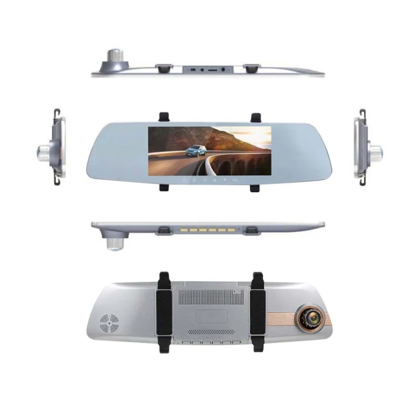 YEBIGO kamera samochodowa podwójny obiektyw 7.0 cal kamera samochodowa kamera na deskę rozdzielczą Full HD 1080P Dashcam lusterko wsteczne z widokiem z kamery z tyłu rejestrator 7 YEBIGO kamera samochodowa podwójny obiektyw 7.0 cal kamera samochodowa kamera na deskę rozdzielczą Full HD 1080P Dashcam lusterko wsteczne z widokiem z kamery z tyłu rejestrator 7