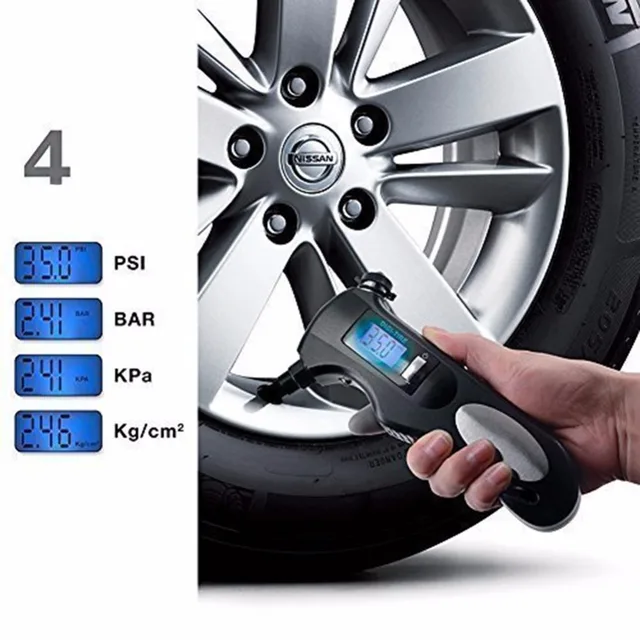 5 In 1 Digital Pressure Sensors Car Tires Gauge Manometer Escape Hammer