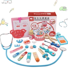 24 шт./компл. деревянный ролевые игры реальной жизни Косплэй доктор игра игрушки стоматологический медицинский ящик притворяться игра в доктора для детей
