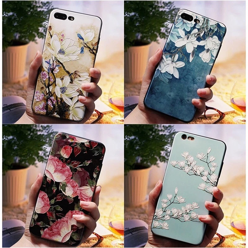 

3D Emboss Flower Patterned Case Coque For iPhone 6S 6 S 7s 7 8 Plus X XS 10 Funda Soft TPU Cover For iPhone 7s 6s Xs Max Xr Case