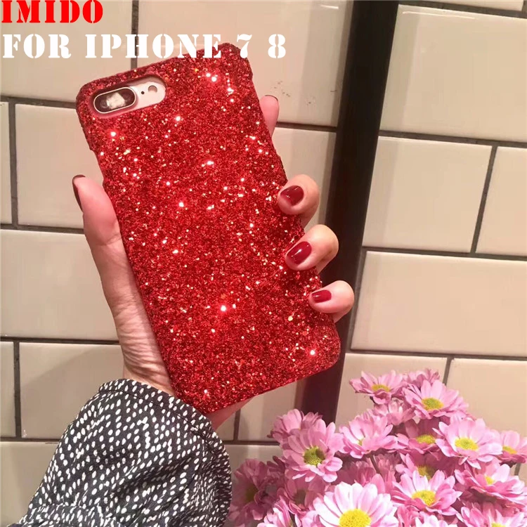 Kopen IMIDO Vrouwen Mooie liefde Diamond Hard pc Crystal Rhinestone telefoon cover case voor iphone 7 case shockproof beschermen l181301