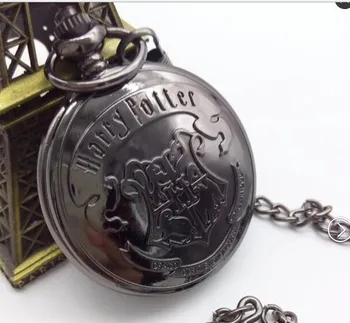 

harri Potter Sweater Necklace Hogwarts Slytherin Ravenclaw Clock Retro Snitch Quidditch The Deathly Hallows Quartz Pocket Watch