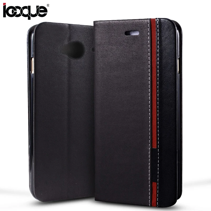

iCoque Wallet Cover Flip Case For HTC One M7 Tri-color Stitching PU Leather Flip Cover For HTC One M7 Phone Coque Fundas