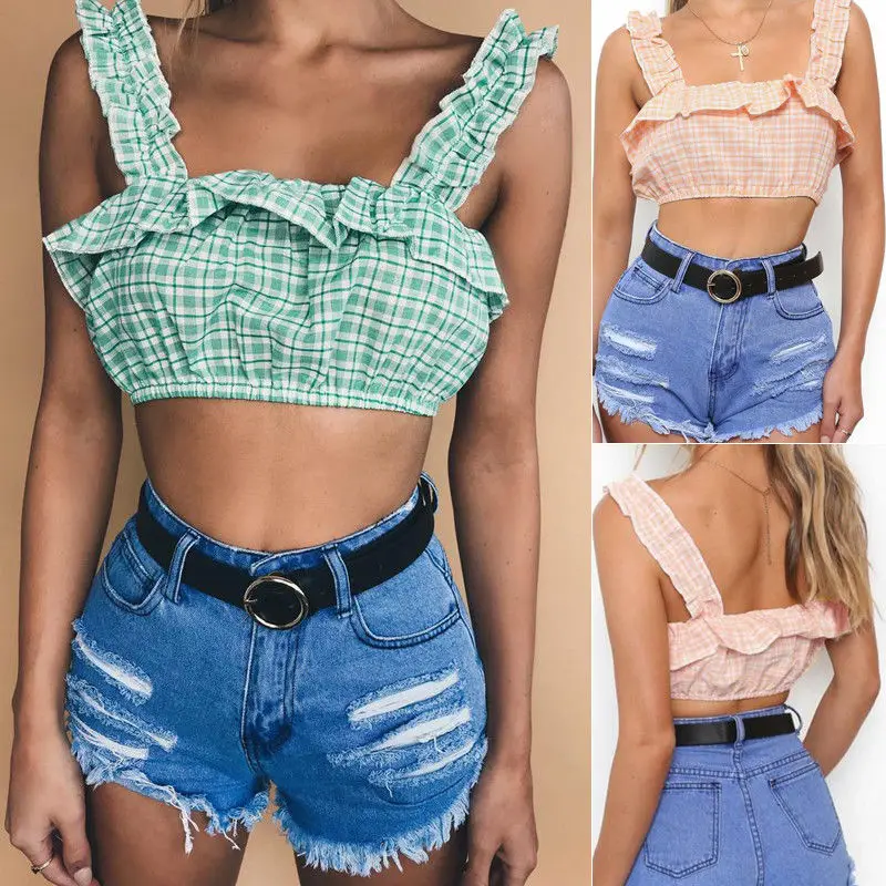 2018 Newly Fashion Sweet Women Ladies Summer Tanks Tops Ruched