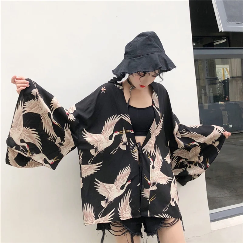 Yukata женский кимоно кардиган рубашка harajuku kawaii стиль кимоно Женская блузка obi haori Японская уличная одежда TA487