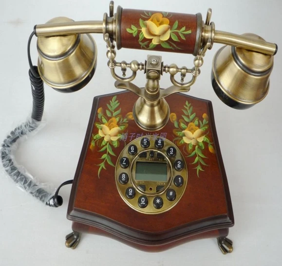 Винтаж имиджевый деревенский телефон древесины телефон выросли Античный Телефон