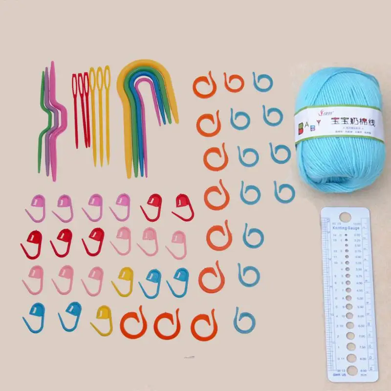 1 Sets ABS Plastic Knit Stitch Knitting Needles Crochet Hook Plastic Markers Needle Clip Craft Knitting Crochet Locking Stitch