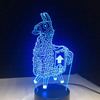 

3D Cartoon Animal Llama Night Light 7 Colors LED Desk Lamp Home Room Decor Gift TB Sale