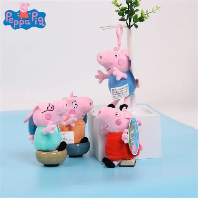 Cheap George pepa Pig Peppa pig Family 13cm Plush Toys Stuffed Doll Party decorations Schoolbag Ornament Keychain Toys For Children 