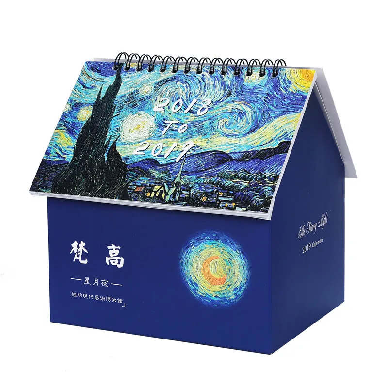 

2019 Cartoon Paper Calendar Desktop Clendar Table Creative Christmas/New Year/ Birthday Gift 00007