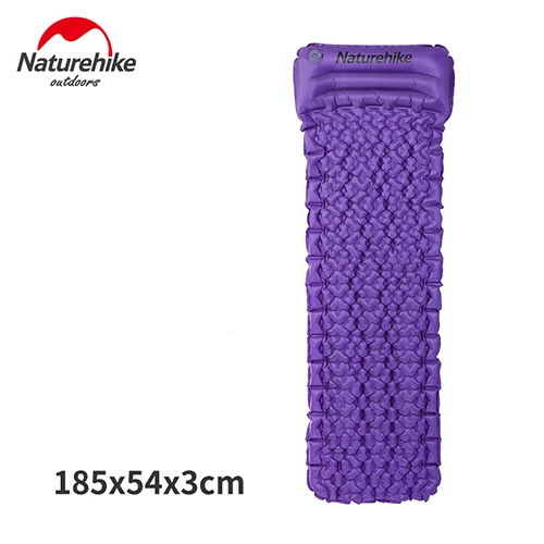 Naturehike коврик для кемпинга, Сверхлегкий коврик для сна с подушкой, надувной матрас для палатки - Цвет: With pillow purple