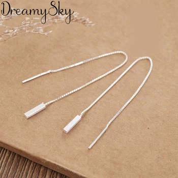 

DreamySky Brand Ear Jewelry Silver Color Statement Line Earrings For Women Ladies Girls Long Earrings Femme Gifts Brincos