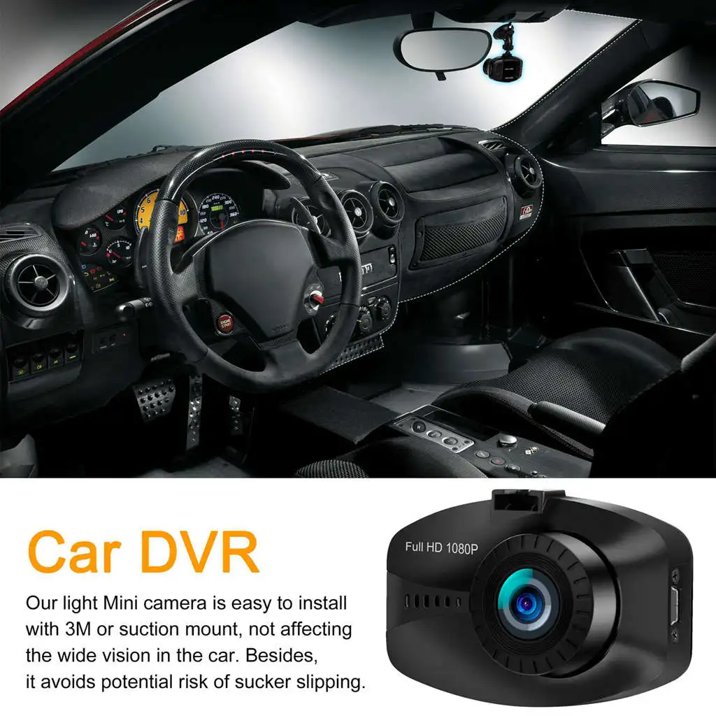 Dash Cam Hd 1080P Приборная панель автомобиля камера с датчиком, объектив 650 нм и вставленная циклическая запись, Wdr, обнаружение движения, g-сенсор и