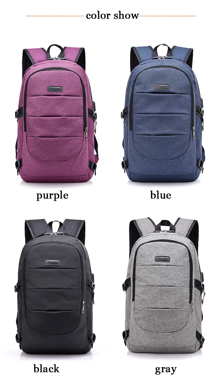 Школьные сумки для мальчиков рюкзак мужской с замком USB Anti Theft ноутбук Оксфорд повседневное модные для мужчин's ранец школьная сумка для