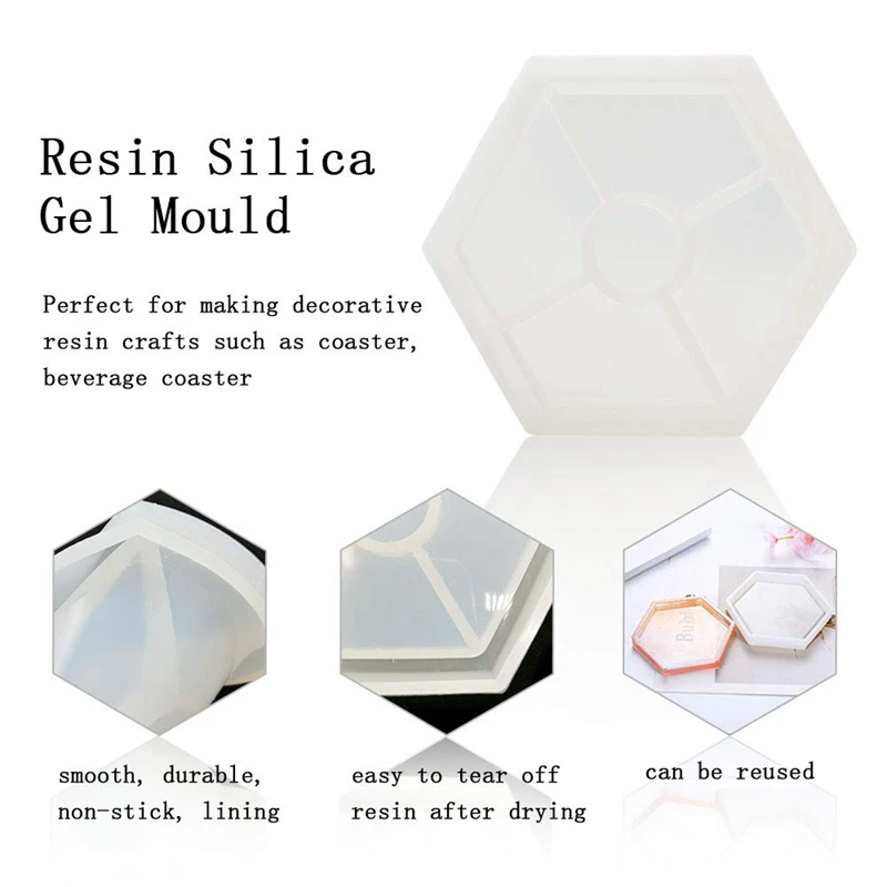 Diy шестиугольная форма 2 шт Diy силиконовый подстаканник формы, шестиугольная форма Coaster Силиконовые формы, формы для смолы, бетона, цемента