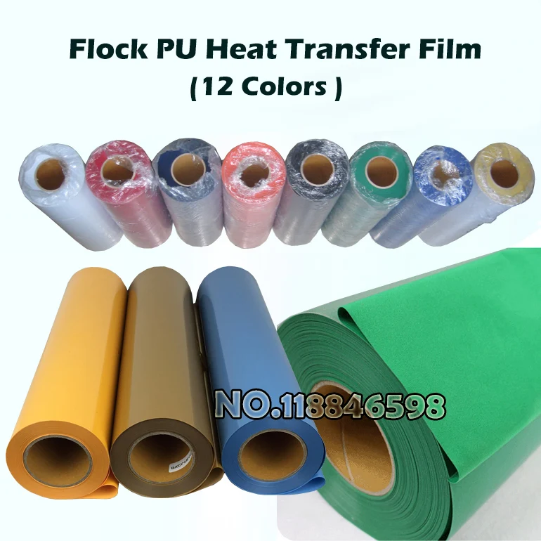 

Heat Transfer Flocking Film, Flock Transfer Vinyl Sticker for Garment Trasnfer 50X100CM/LOT