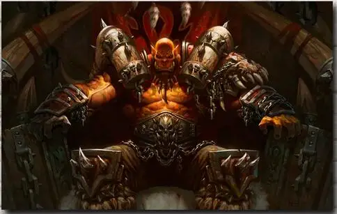 Мир WoW Hearthstone Garrosh Hellscream художественный декор стен Шелковый плакат с