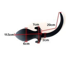 Dia:6cm large anal plug tail sex toys black quality soft silicone big butt plugs anal balls buttplug erotic toys for woman