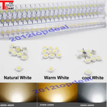 

10-100pcs 1W 3W High Power Natural/cool White/Warm White LED Lamp diodes