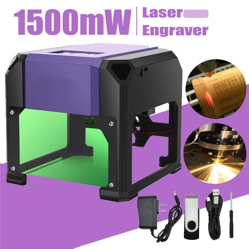 1500mW USB Desktop Laser Engraver Machine DIY Logo Mark Printer Cutter CNC Laser Carving Machine 80x80mm