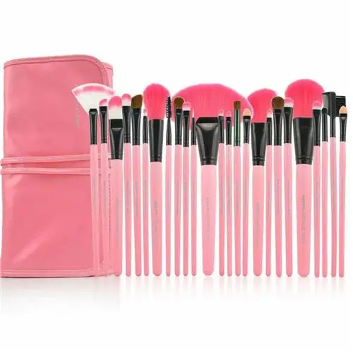 

New Professional 24pcs Makeup Brush Set Make-up Toiletry Kit Wool Brand Make Up Brush Set + Leather Case