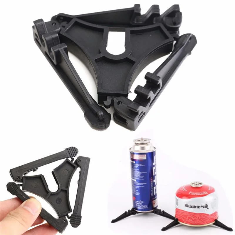

Outdoor Folding PC Tripod Cooking Gas Tank Bracket Canister Rubber Stand Tripod For Camping Hiking