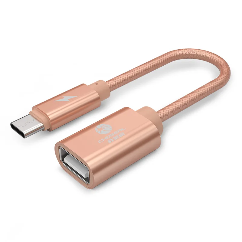 CHOSEAL type C к USB 2,0 OTG USB кабель 2,0 адаптер типа OTG-C для Macbook samsung Galaxy S8 S9 huawei P10 P9 OTG кабель - Цвет: Золотой