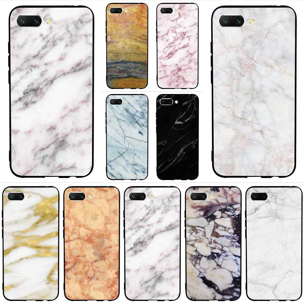 

Colorful Pure Marble Phone Cover for Huawei Honor Y6 Prime Case 6A 10 8 9 Lite 7A Pro 7X 7C Nova 3 3i Back A7
