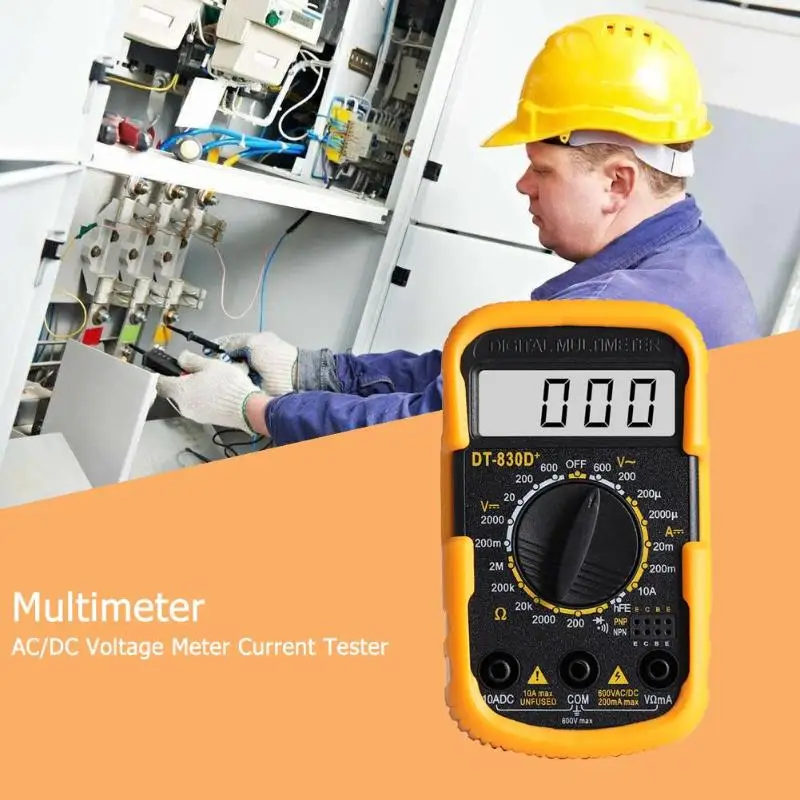 DT830D миниатюрный портативный цифровой мультиметр AC/DC Измеритель Тока Тестер