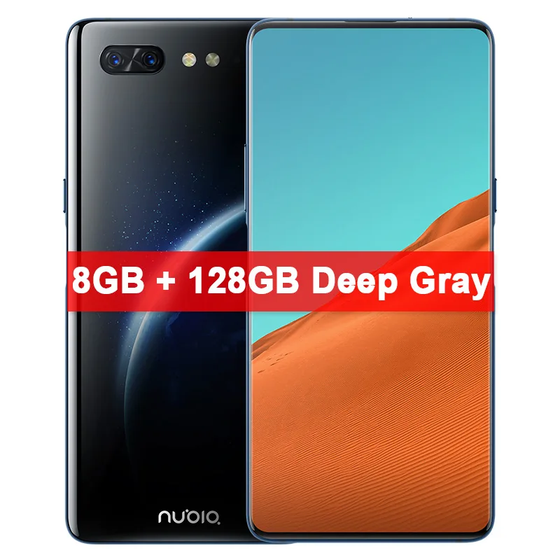 Мобильный телефон zte Nubia X 8 ГБ+ 128 Гб Snapdragon 845 Octa Core 6,26+ 5,1 дюймов двойной экран 16+ 24 Мп камера 3800 мАч отпечатков пальцев - Цвет: 8GB 256GB BlueGold