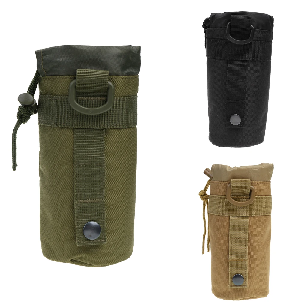 Tactical Military Molle Water Bottle Pouch Drawstring Open Top Travel Water Bottle Bag Hydration Carrier Water Bottle Pouch