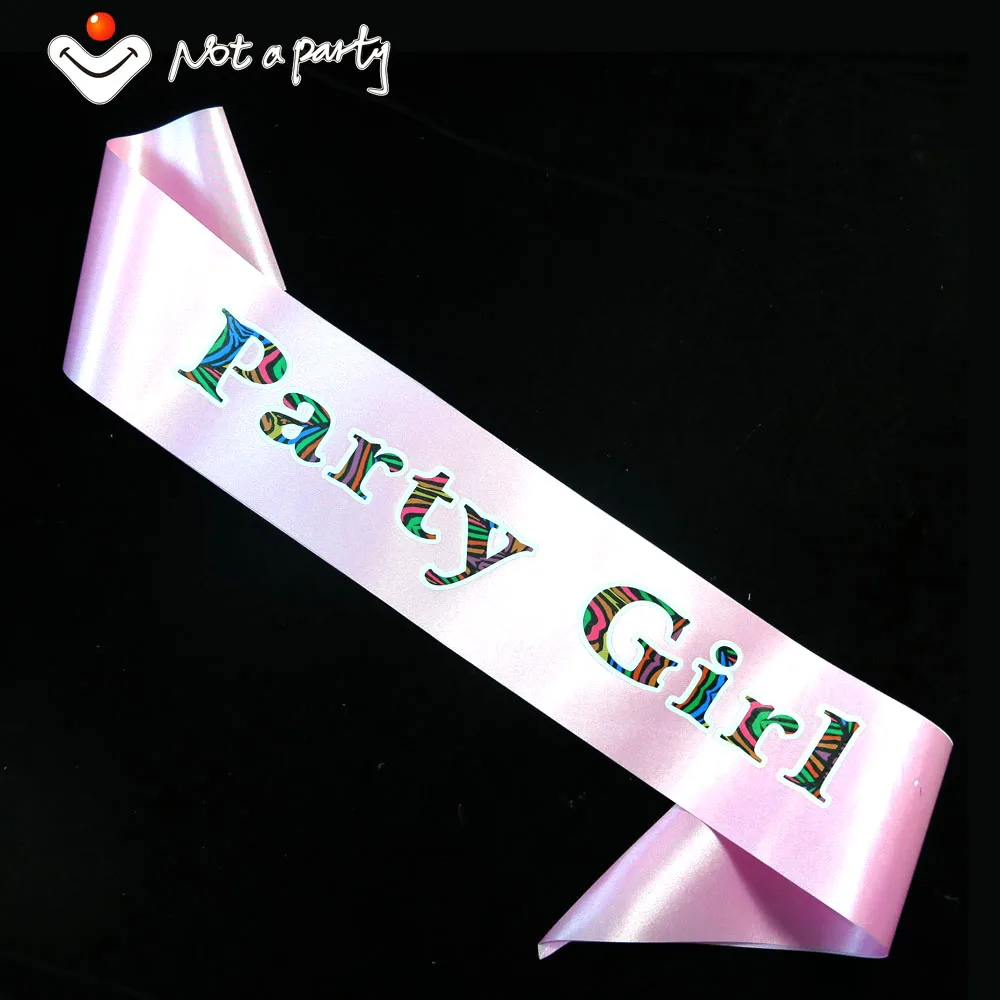 Pink party girl Скидка 60% на 3 шт. атласная лента для девичника девичники Свадебный команда пользу свадебные аксессуары события поставок - Цвет: Pink party girl
