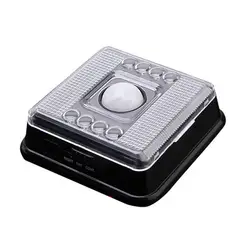 LightInBox оптовая продажа черный ПИР Инфракрасный 8 светодиодный Auto Motion Сенсор ночник Беспроводной