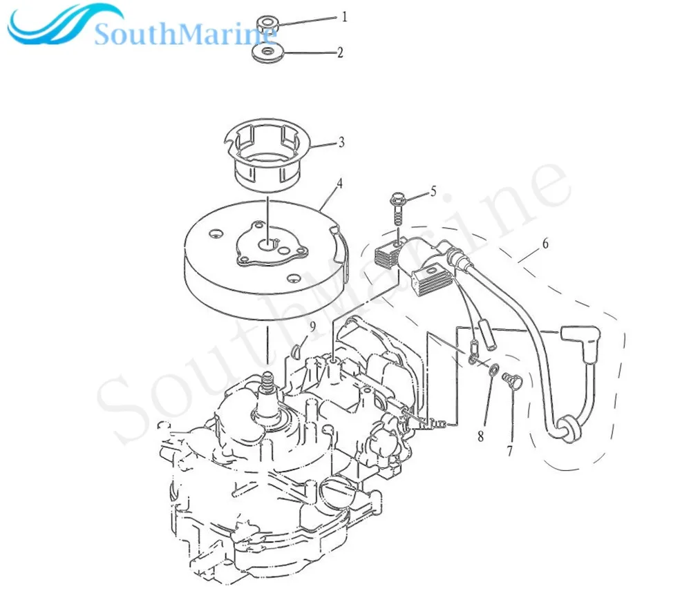 Лодочный мотор катушка зажигания F4-04000038 для Parsun HDX 4-тактный F4 F5 BM для подвесных двигателей, зажигания обмотки в сборе