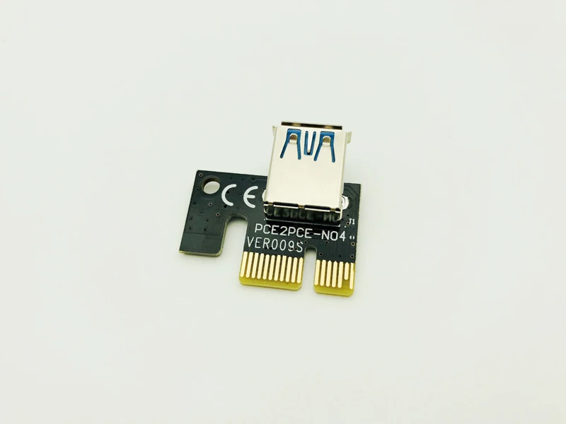 Двойной светодиод VER009S PCI E Riser 009S Express Card 1X к 16X 0 6 M USB 3 кабель 6Pin IDE Molex Power для BTC Miner