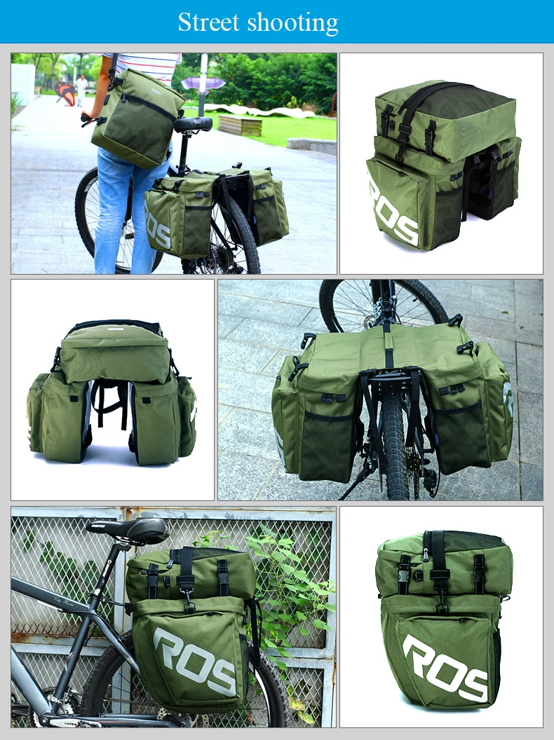 Top ROSWHEEL 37L  Water Resistant Bicycle Cycling Rear Pannier Bag Durable Bike Bicycle Pannier Bag Cycling Bag cargo bag 10