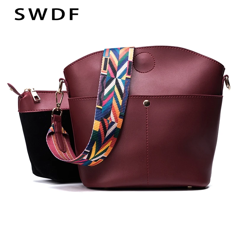 

SWDF Women Colorful Shoulder Messenger Bag Designer Big Hot Sale Handbags Crossbody Bucket Quality Bag Ladies Tote Composite Bag
