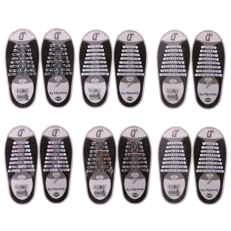 

Silicone Gel No Tie Shoelace Fashion Pattern Adjustable Elastic Cool Shoe String