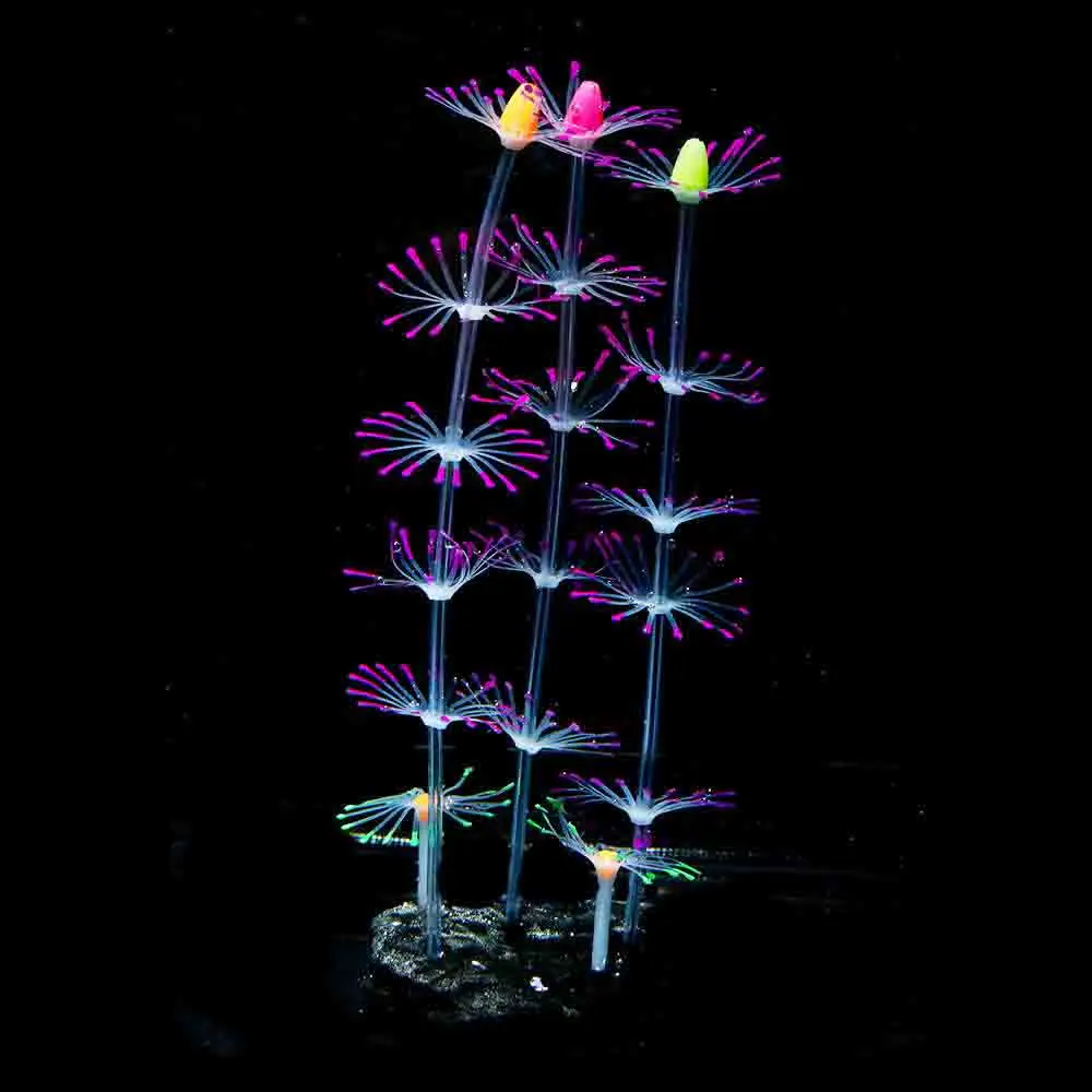 Новое поступление 1 шт. 21 см высокое Силиконовое искусственное аквариумное Коралловое растение цветочный орнамент декор для водных объектов украшение дома - Цвет: Фиолетовый