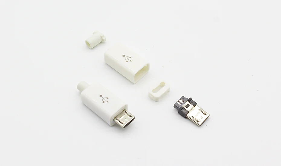 10 шт. Micro USB 5PIN сварочный Тип штекерные разъемы зарядное устройство 5P USB хвост разъем для зарядки 4 в 1 белый черный