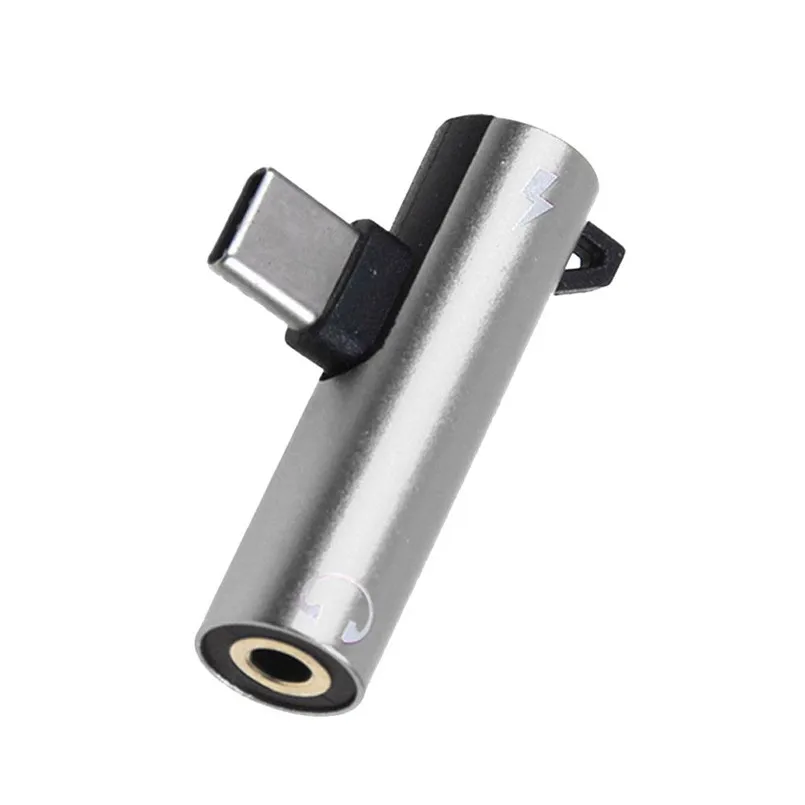 Mini & Slim 2 In 1 Multifunctional Type-C Cable Adapter Charge And Headphone 3.5mm Head Aux Audio USB C Cable 40MAY1505
