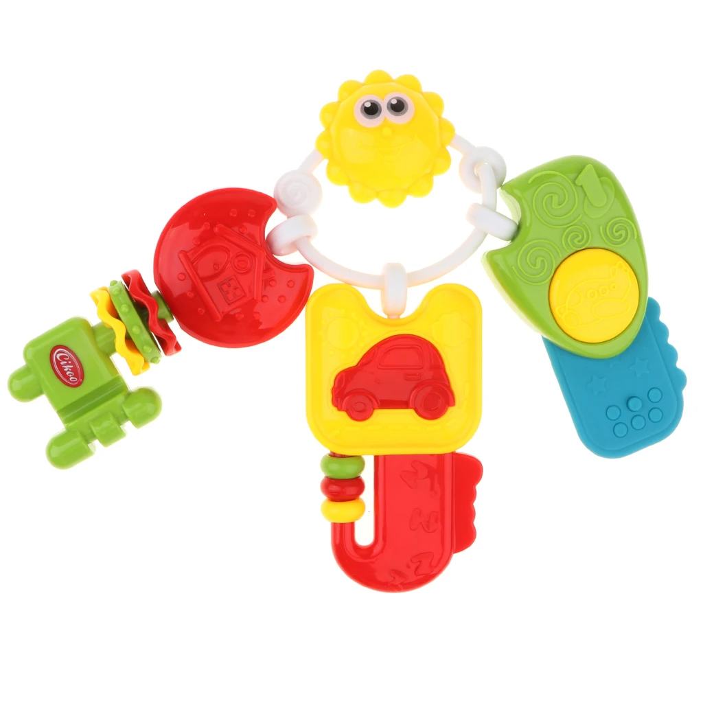 3 in One Baby Musical Rattle Ring Sensory Teether Toy for Infant Crib, Stroller, Cot, Pram Seat Hanging Sound Early Educational