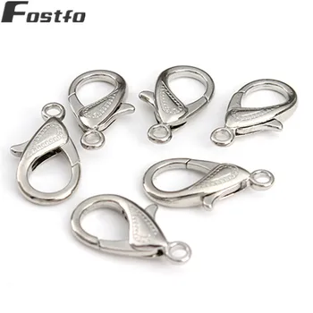 

20pcs/lot Metal Alloy Big Lobster Clasps 18*30mm Rhodium Color Jewelry Clasps For Keychain KeyRing Connector Diy Jewelry Finding
