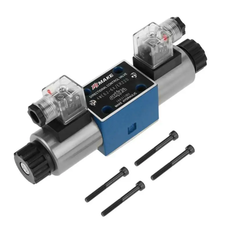 4WE6J 6X/ER220 Hydraulic Solenoid Valve 4 Way 3 Position Tandem Center