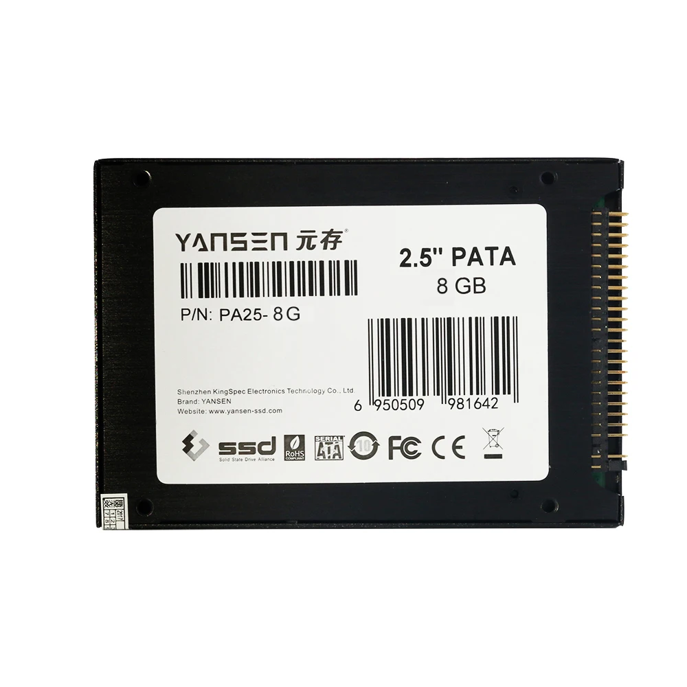 KingSpec Yansen серия 2,5 дюймов PATA SSD 8 Гб 44PIN IDE PATA 8 Гб Внутренние твердотельные накопители HDD жесткий диск для ноутбуков настольные компьютеры